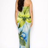 Floral Print Maxi Slit Dress
