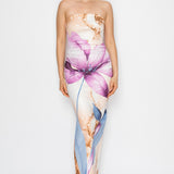 Floral Print Maxi Slit Dress