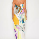 Floral Print Maxi Slit Dress