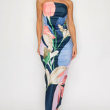 Floral Print Maxi Slit Dress