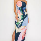 Floral Print Maxi Slit Dress