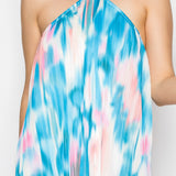 Halter Neck Tie-Dye Fringe Midi Dress