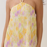 Halter Neck Tie-Dye Fringe Midi Dress