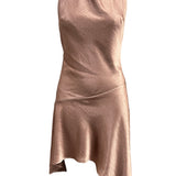 Lace Trim Open-Back Asymmetric Dress