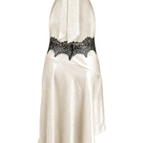 Lace Trim Open-Back Asymmetric Dress