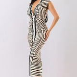 Deep V-neck Ruched Bodycon Midi Dress