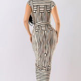 Deep V-neck Ruched Bodycon Midi Dress