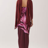 Floral Print Dress with Chiffon Scarf