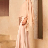 Chiffon Cape Top & Satin Slip Dress Set