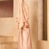 Chiffon Cape Top & Satin Slip Dress Set