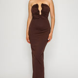 Ruched Strapless Midi Dress