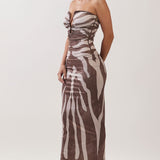 Abstract Print Tube Midi Dress