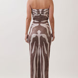 Abstract Print Tube Midi Dress