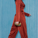 Wrap Style Crop Blazer & Wide Pants Set