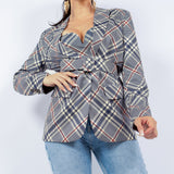 Plaid Oversized Belt Blazer (JACKET ONLY)