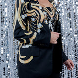 Jewelry Print Blazer & Crop Tube Top Set