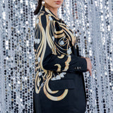 Jewelry Print Blazer & Crop Tube Top Set