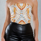 Jewelry Print Blazer & Crop Tube Top Set