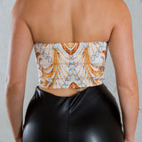 Jewelry Print Blazer & Crop Tube Top Set