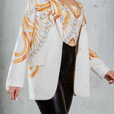 Jewelry Print Blazer & Crop Tube Top Set