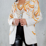 Jewelry Print Blazer & Crop Tube Top Set