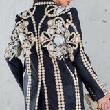 Jewelry Print Blazer & Crop Tube Top Set