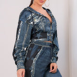 Denim Star Hoodie Zip-Up Jacket (JACKET ONLY)