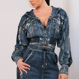 Denim Star Hoodie Zip-Up Jacket (JACKET ONLY)