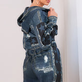 Denim Star Hoodie Zip-Up Jacket (JACKET ONLY)