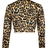 Leopard Zip-Up Crop Jacket (JACKET ONLY)