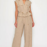 Utility Zip-Front Top & Wide-Leg Set