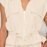 Utility Zip-Front Top & Wide-Leg Set