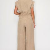 Utility Zip-Front Top & Wide-Leg Set