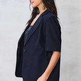 3/4 Sleeve Tailored Blazer Jacket