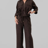 Utility Zip-Front Top & Wide-Leg Set