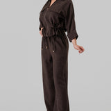 Utility Zip-Front Top & Wide-Leg Set