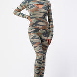 Camo Long Sleeve Top & Jumpsuit Set