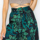 BELTED SUPER WIDE LEG PANTS
