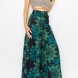 BELTED SUPER WIDE LEG PANTS
