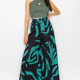 BELTED SUPER WIDE LEG PANTS
