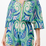 linen half sleeve button down romper