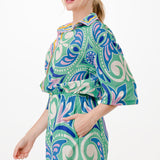 Half Sleeve Button Down Romper