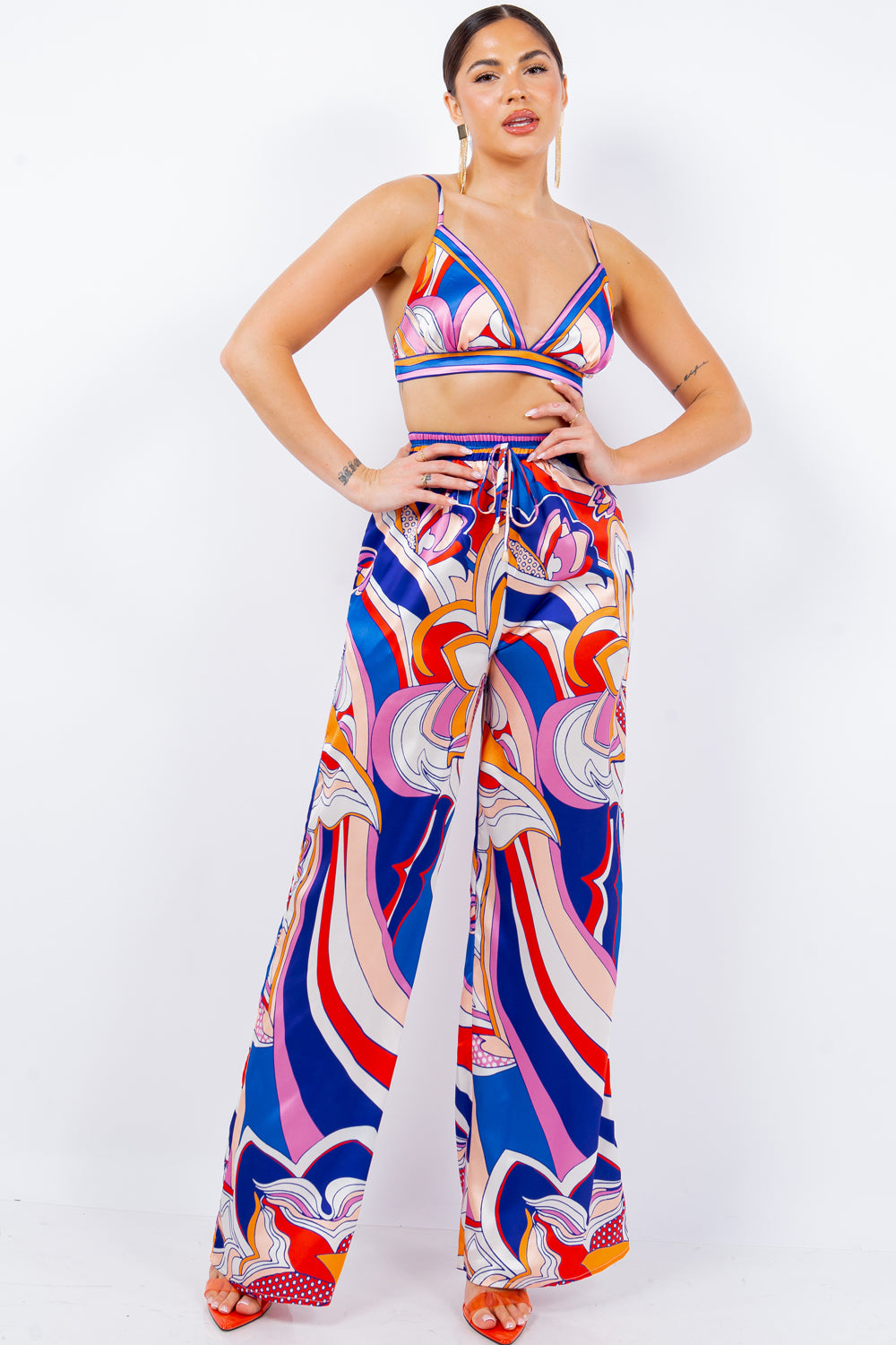 Bra Top & Wide Leg Pants Set