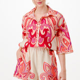 Half Sleeve Button Down Romper