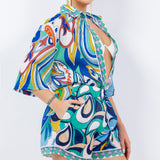 Half Sleeve Button Down Romper