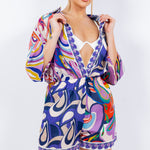 linen half sleeve button down romper