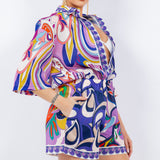 Half Sleeve Button Down Romper