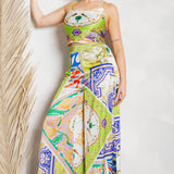 Cowl Neck Scarf Top & Wide Pants Set