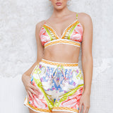 Satin Bra Top & Short Pants Set