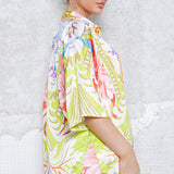 Oversize Half Sleeve Satin Shirt